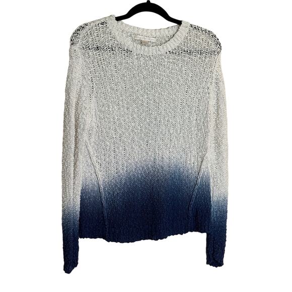 Boston Proper Ombré Knit Sweater White Blue Size M - Picture 1 of 3